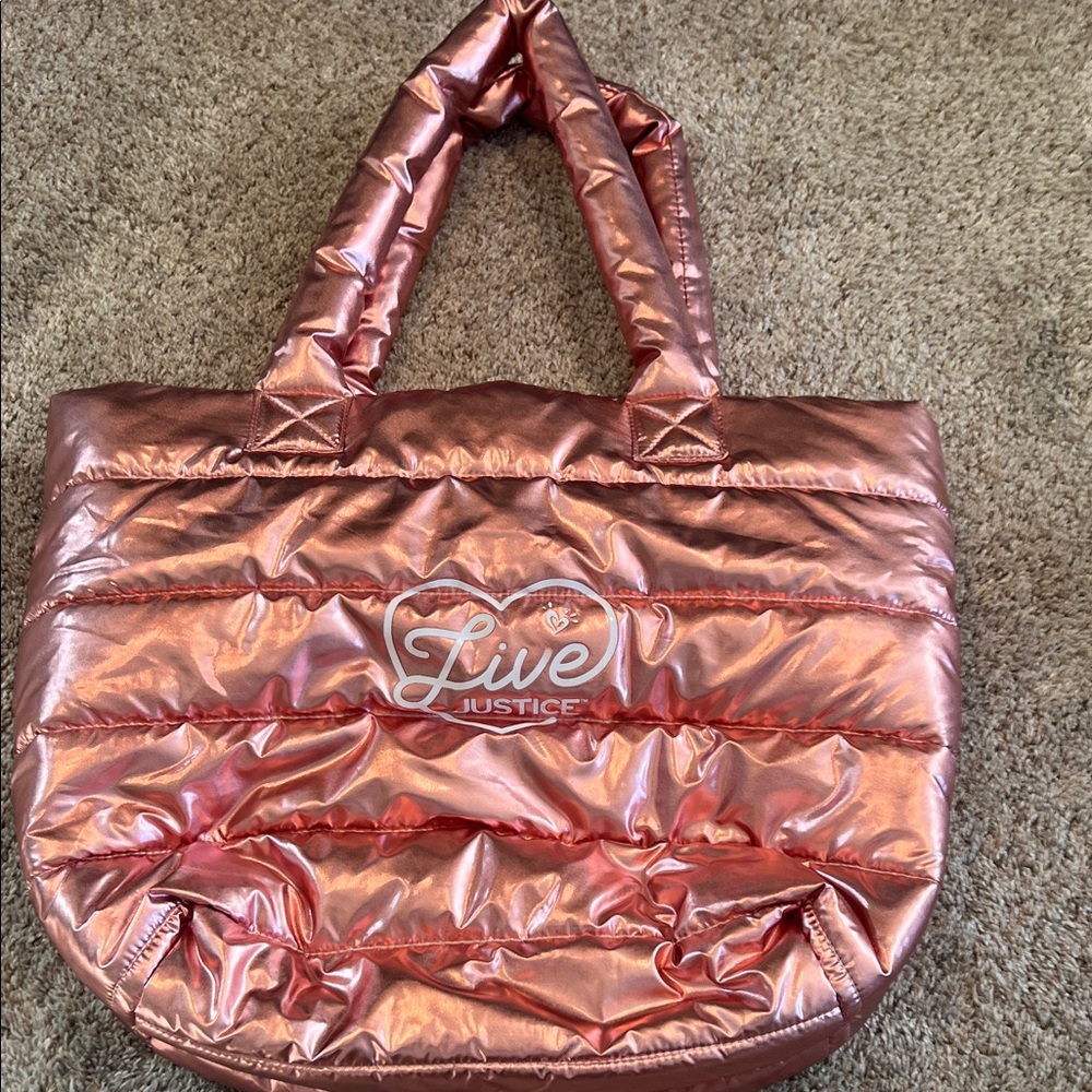 Justice Shiny Pink Tote Bag